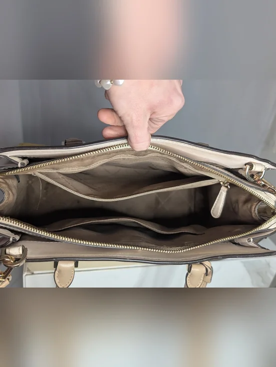 Michael Kors Yellow Satchel Crossbody Bag Leather Colorblock - Picture 4 of 5